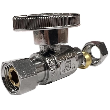 Ez-Fluid 3/8inOD Comp. x 3/8in Female Comp., 1/4 Turn Straight Repair Valve EZAS38